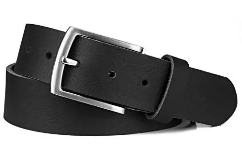 Produktbild: Frentree Ledergürtel aus echtem Büffelleder, MADE IN GERMANY, Gürtel für Damen und Herren, 3,8 cm breit, Schwarz