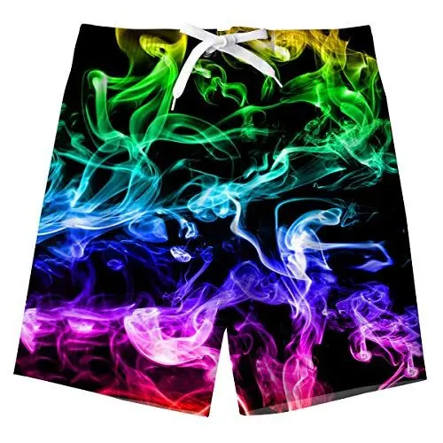 Produktbild: Freshhoodies Badeshorts Jungen Bunt Badeshorts Kinder Lustige Schnelltrocknen 3D Gedruckte Grafik Boardshorts Schwimmhose, 11-12 Jahre