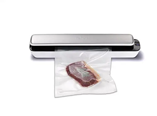 Produktbild: FreshVac VF10, Slim Vakuumierer, Vakuumiergerät, Lebensmittel bleiben vakuumiert bis zu 8x länger frisch, Folienschweißgerät, inkl. 10 gratis Folienbeutel