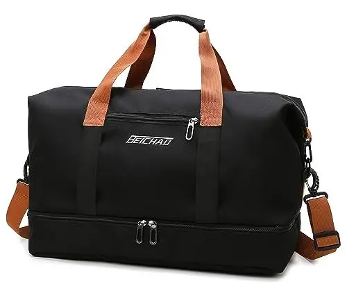 Produktbild: Fresion Gym Sporttasche für Damen und Herren - Kleine Reisetasche Damen mit Schuhfach & Nassfach - Weekender Damen Handgepäck Tasche für Fflugzeug, Fitness Tasche Herren,Gym Duffle Bag, Saunatasche
