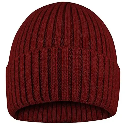 Produktbild: FRFSOHEWIN Mütze Beanie Unisex Wintermütze Strickmütze Winter Haube für Damen Herren Weich Warm Stretch Bequem Atmungsaktiv Burgunderrot