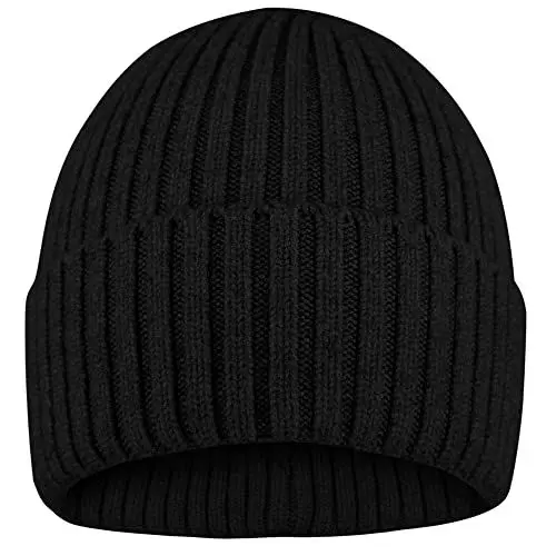 Produktbild: FRFSOHEWIN Mütze Beanie Unisex Wintermütze Strickmütze Winter Haube für Damen Herren Weich Warm Stretch Bequem Atmungsaktiv Schwarz