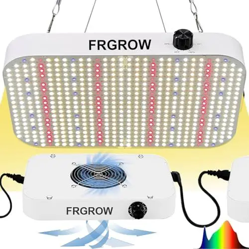 Produktbild: FRGROW LED Grow Light, Pflanzenlampe LED Vollspektrum Grow Lampe Dimmbarer, Wachstumslampen Zimmerpflanzen Blüte, Pflanzenleuchte LED mit UV-IR-Licht, 584 LED Daisy-Chain-Funktion
