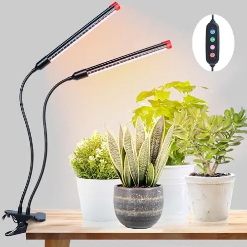 Produktbild: FRGROW Pflanzenlampe LED 18W, Vollspektrum Pflanzenlicht für Zimmerpflanzen, Pflanzenleuchte, Wachstumslampe für Pflanzen Gemüse, Präziser Timer Pflanzenlampen Fokussierfunktion