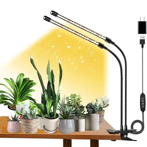 Produktbild: FRGROW Pflanzenlampe LED Vollspektrum, Pflanzenlicht für Zimmerpflanzen, Pflanzenleuchte, 3000k/5000k/660nm Vollspektrum Pflanzenlampe, Wachstumslampe für Pflanzen, 10 Stufen Dimmbar,Timer