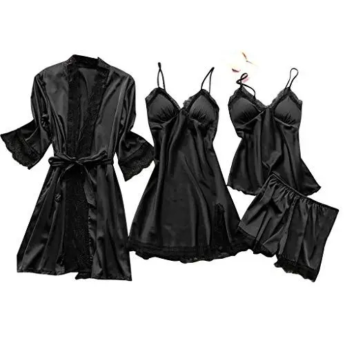 Produktbild: Schlafanzug Damen,Bademantel Sauna Damen Pyjama für Paare Pyjama Hello Kitty kuschelhose Damen flauschig Damen Pyjama Langarm Seide Schlafanzug Damen Partner Familien Pyjama Set