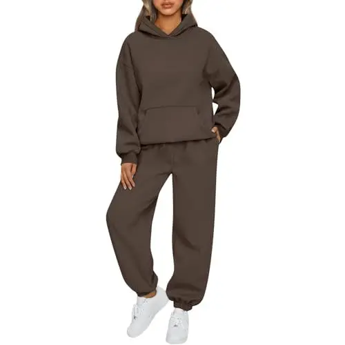 Produktbild: Friday Black Angebote 2024,Sporthose Sportshirt Damen Set Zweiteiler Damen Set Trainingsanzug Damen Jogginganzug Hausanzug Damen Tracksuit Activewear 2 Teiler Damen Lounge Wear Damen(Coffee,XXL)