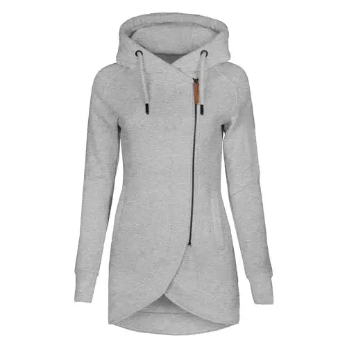 Produktbild: Warehouse Deal Retourenware Angebote Deals Of The Day,Longpullover Für Damen Fleecejacke Fleecepullover Winterjacke Sweatshirt Zipper Hoodie Kapuzenpullover Dufflecoat Trenchcoat Damen(Gray,L)