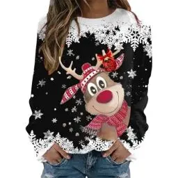 Produktbild: pullover damen,weihnachtspullover herren hoodie damen lang kuscheldecke kuschel hoodie kinder rentier pullover damen pullover herren weihnachten pyjama herren weihnachten weiße jeans damen 3