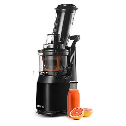Produktbild: Entsafter Gemüse und Obst – Fruchtsaftpresse Elektrisch Slow Juicer – Saftpresse Kaltpresse für ganze Früchte mit 75mm Öffnung, Edelstahl Sockel, 240W, Spülmaschinenfest, BPA-Frei, Schwarz