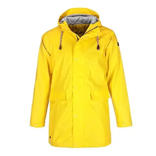 Produktbild: Friesennerz Herren Regenjacke 'Kein Wasser, Mann!' II mit Innenfutter - Regenmantel Outdoor Jacke mit Kapuze wasserdicht und waschbar in Gelb Größe M