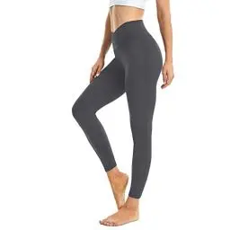 Produktbild: Friptspyg Damen Scrunch Gym Leggings Po Push-up Yoga Hose V-Form High Waist Tight für Laufend Fitness Workout Training Sportleggings, Dunkelgrau M