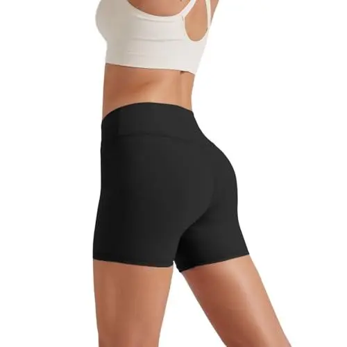 Produktbild: Friptspyg Kurze Sporthose Damen Sport Shorts V High Waist Gym Shorts Stretch Yoga Pants Laufend Hotpants, Schwarz XL