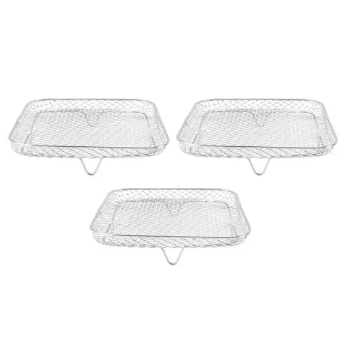 Produktbild: Friteusen-Dehydrator-Gestell, Multifunktionales 3-teiliges Hitzebeständiges Fritteusen-Gestell mit Gleichmäßigem Mesh-Design für 8-Zoll-Fritteusen (DOACT1uy6a0b473-12)