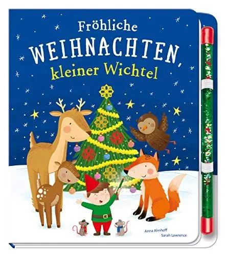 Produktbild: Fröhliche Weihnachten, kleiner Wichtel: Pappbilderbuch mit Zauberstab für Kinder ab 3 Jahren