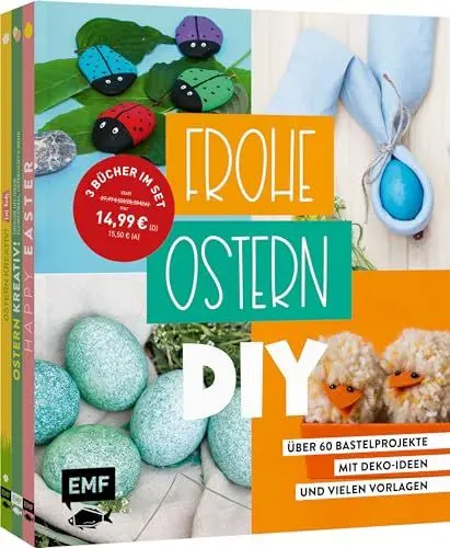 Produktbild: Frohe Ostern – DIY: 3 Bücher im Bundle: Über 60 Kreativ- und Bastel-Projekte für die ganze Familie – Mit Deko-Ideen und vielen Vorlagen