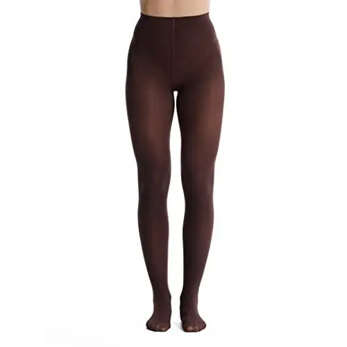 Produktbild: Frola 42D Strumpfhosen für Damen Balettstrumpfhose für Frauen Mädchen Undurchsichtige Reine Farbe mit Fuß Bunte Strümpfe(L-XL,Kaffee)