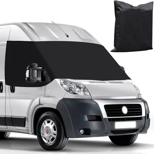 Produktbild: Frontscheibe Wrap Cover 210cm für FIAT Ducato 2006–2024 | Peugeot Boxer | Citroën Jumper – Robuste Materialien 600D Oxford-Stoff, Allwetter-Schutz, Einfache Installation, Mit Aufbewahrungs