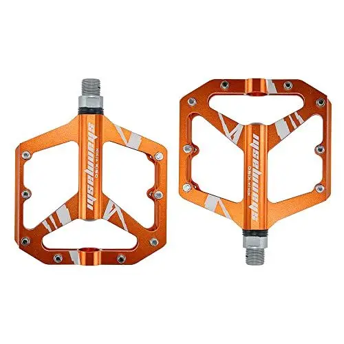 Produktbild: FrontStep Aluminium Nicht-rutsches Pedal mit hohem Fakten mit Pedal Light-Fahrrad für MTB/Mountainbike Pedal/BMX Pedal mit CR-Mo-Stahlspiralbrett verwendet (Orange)