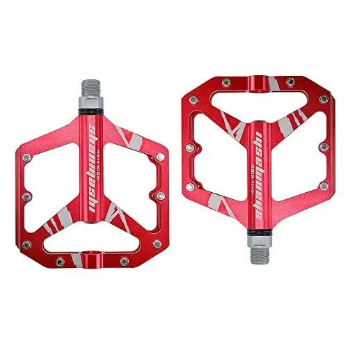 Produktbild: FrontStep Aluminium Nicht-rutsches Pedal mit hohem Fakten mit Pedal Light-Fahrrad für MTB/Mountainbike Pedal/BMX Pedal mit CR-Mo-Stahlspiralbrett verwendet (Rot)