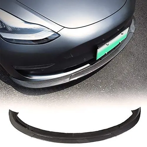 Produktbild: Frontstoßstange Lippe Spoiler Splitter Passend für Tesla Model 3 2017-2022 Autozubehör Carbon Look Auto Kofferraumspoiler Bodykit Verkleidungsschutz
