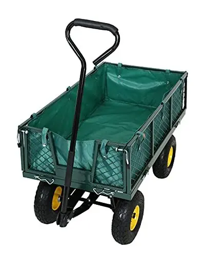 Produktbild: FROSAL Gartenwagen Transportwagen Phil 350 KG Luftbereifung - Bollerwagen - Handwagen - herausnehmbare Innenplane
