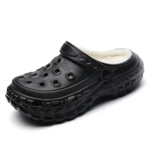 Produktbild: FRTUBOP Lined Clogs Kinder Gefüttert Winter Pantoletten Gartenclogs Jungen Mädchen Hausschuhe rutschfeste Pantoffeln Warme Gartenschuhe Gummischuhe Winterclogs mit Fell Plüsch Indoor Outdoor