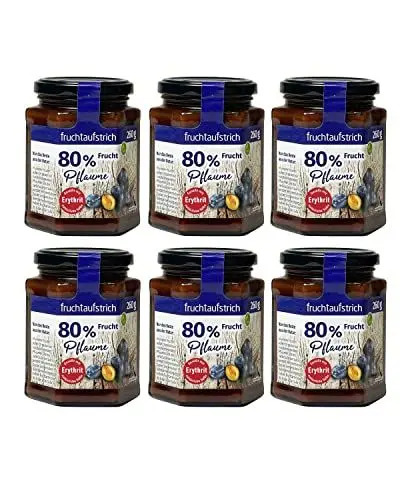 Produktbild: Fruchtaufstrich Pflaume ohne Zuckerzusatz mind. 80% Fruchtanteil gesüßt mit Sukrin Erythrit und Stevia (6)