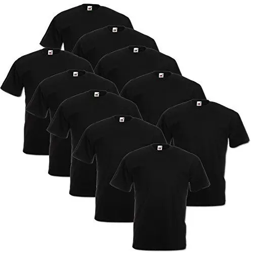 Produktbild: Fruit of the Loom 10er Pack Valueweight T-Shirt Größe S - 5XL T-Shirts in vielen Farben L,schwarz