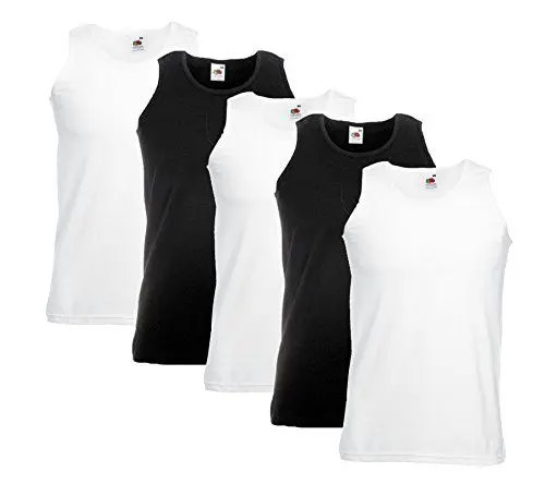 Produktbild: Fruit of the Loom 5er T Shirt Athletic MUSKELSHIRT M L XL XXL 3XL 4XL UNTERHEMD Tank TOP (L, Farbset 2)
