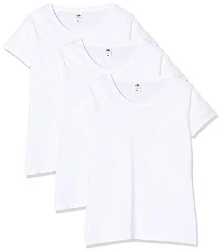 Produktbild: Fruit of the Loom Damen Lady-fit Original Tee, 3 Pack T-Shirt, Weiß (White 30), 34 (Herstellergröße: Medium) (3er Pack)