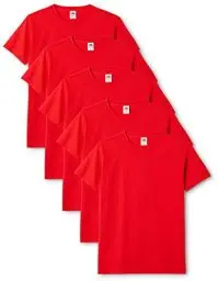 Produktbild: Fruit of the Loom Herren Original T. T-Shirt, rot, M (5er Pack)