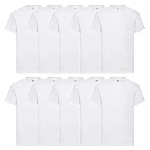 Produktbild: Fruit of the Loom Original T-Shirt, Farbe:10x weiß, Größe:4XL