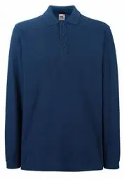 Produktbild: Fruit of the loom Herren Premium Long Sleeve Polo Poloshirt, Blau (Navy 200), Medium