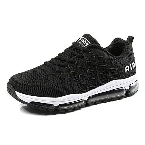 Produktbild: frysen Herren Damen Sportschuhe Laufschuhe mit Luftpolster Turnschuhe Profilsohle Sneakers Leichte Schuhe Whiteblack 41