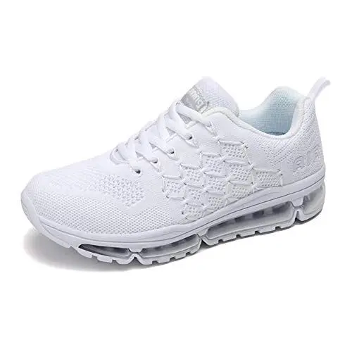 Produktbild: frysen Herren Damen Sportschuhe Laufschuhe mit Luftpolster Turnschuhe Profilsohle Sneakers Leichte Schuhe 1643 White 37