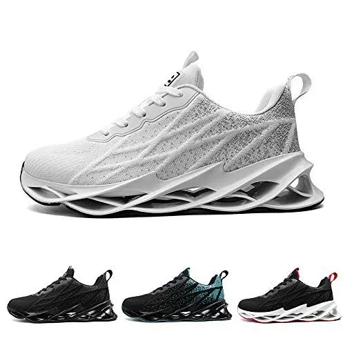 Produktbild: frysen Herren Mode Laufschuhe Sportschuhe Straßenlaufschuhe Sneaker Joggingschuhe Lässige Fitness Stoßdämpfung Turnschuhe White 45