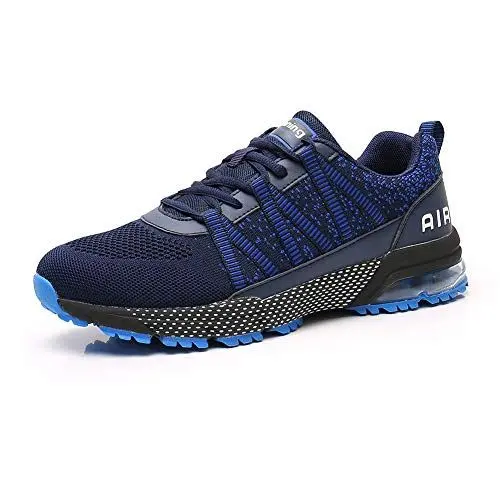 Produktbild: frysen Laufschuhe Herren Damen Atmungsaktiv Leichtgewicht Luftpolster Sportschuhe Turnschuhe Straßenlaufschuhe Sneaker Joggingschuhe Walkingschuhe Sport Fitness Schuhe Dark Blau Blue 40