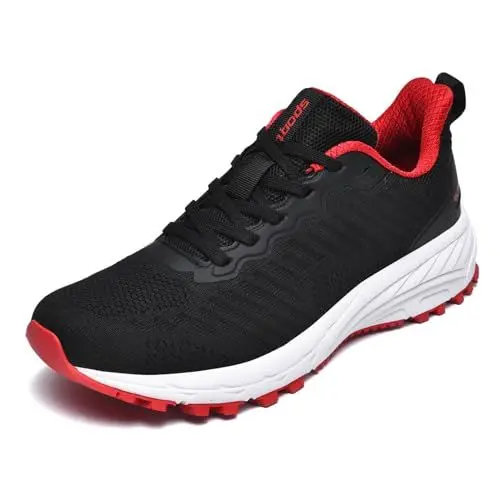 Produktbild: frysen Sneaker Laufschuhe Damen Herren Running Tennis Jogging Fitness Freizeit Turnschuhe Leichtgewichts Atmungsaktiv Sportschuhe BlackRed 36