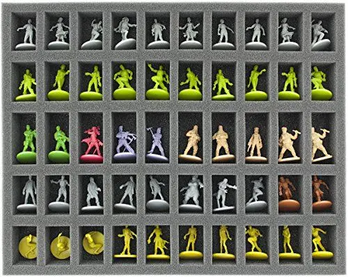 Produktbild: FS035ZC16 35 mm Full-Size Schaumstoff mit 50 Fächern kompatibel mit Zombicide Figuren und Zubehör
