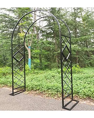 Produktbild: FSCLJ Gartenbogen Rankgitter Rosenhilfe Gartendeko aus Metall, Rosenbogen Torbogen für Rose Kletterpflanzen, Witterungsbeständig, Höhe 230 cm Tiefe 40 cm