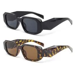 Produktbild: FSMILING 2 Stück Rechteck Sonnenbrille für Damen Herren Trendy Vintage Sonnenbrille 90's Retro Square Frame Sonnenbrillen