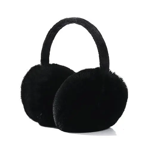 Produktbild: FSMILING Schwarz Ohrenschützer Damen Verstellbar Winter Ohrenwärmer Damen Ohrenschützer plüsch Earmuffs für Damen