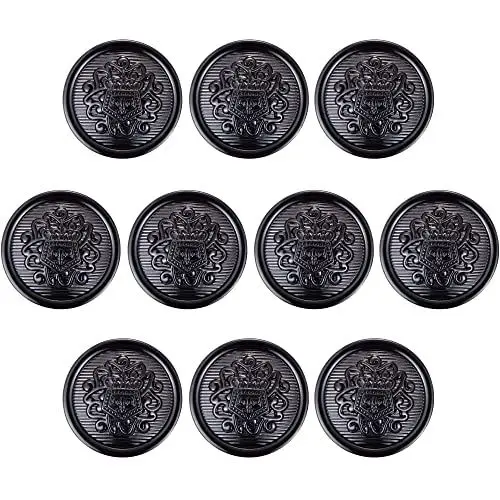 Produktbild: ftiemlovde 10 Edel Dirndl Knöpfe Schwarz Zum AnnäHen Metall, Goldene Trachten Nachthemd Knopf Mantel Groß，öSenknöPfe Aus Kupferlegierung Blazer ZierknöPfe (C10 23mm)