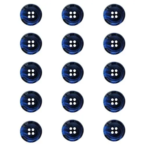Produktbild: ftiemlovde 15 Stück 4 Loch Bunte Knöpfe zum Annähen Selber Machen Basteln（Blau 20mm）