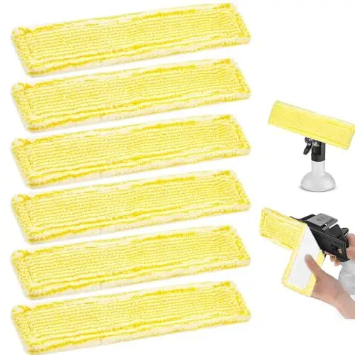 Produktbild: FTISSLY 6 Stück Mikrofaser Wischbezug Fenstersauger Ersatz Mikrofaser Wischbezug Ersatzmikrofaser 28 x 7cm Fensterreiniger Ersatzteile Wischbezüge Mikrofaser Ersatzpads für Kärcher Fensterreiniger