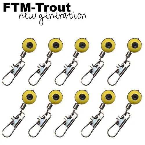Produktbild: FTM Unisex – Erwachsene 10C8070297C10 Laufwirbel-10 Angelwirbel für Futterkörbe, Bodentaster & Laufposen, Wirbel zum Matchangeln & Forellenangeln, Bunt, Normal