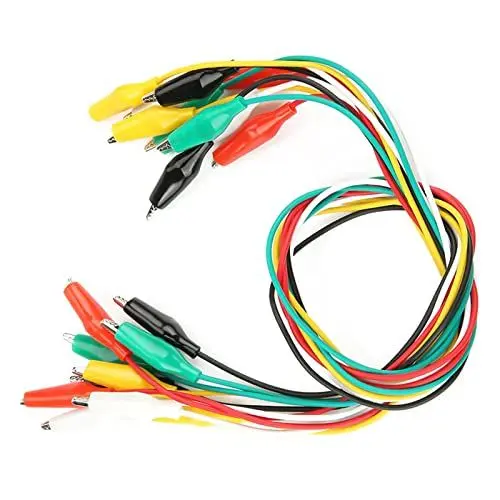 Produktbild: FTVOGUE 10 stücke 50 cm Farbige Krokodilklemme Nummer 35mm Doppelseitige Kabel für Multimeter Messleitung Silikonkabel
