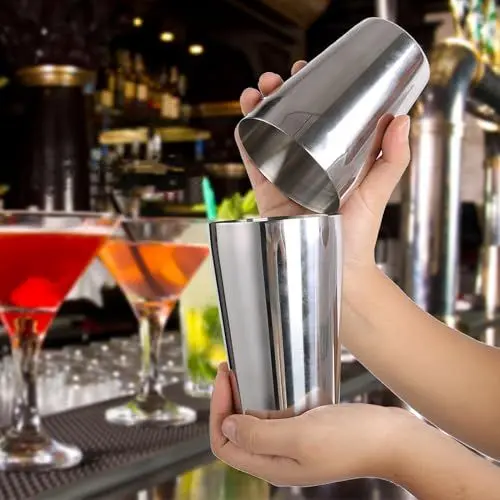 Produktbild: FTVOGUE Edelstahl-Wein-Cocktailshaker-Set-Mischen, Trinkbehälter-Barware machend(800/600ML)