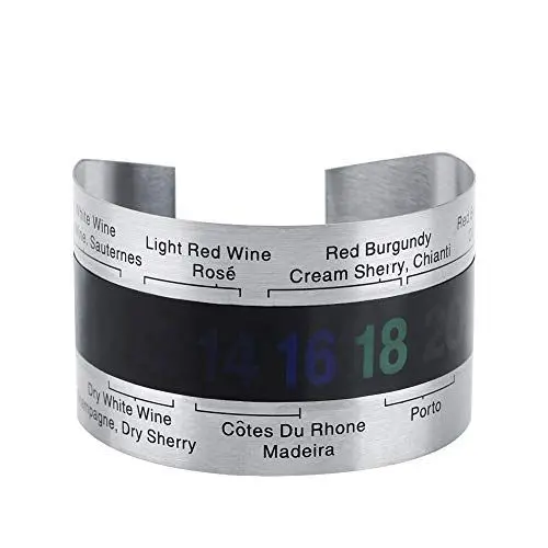 Produktbild: FTVOGUE Edelstahl Wein Temperatur Armband Thermometer Flasche Bier Temperatur Armband Sensor für Bier Home Brewing